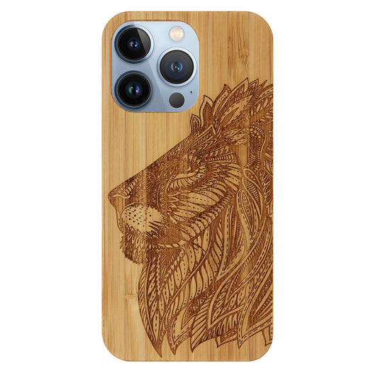 Lion Eden Case made with Bamboo for the iPhone 15 Pro with MagSafe