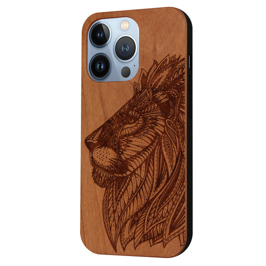 Lion Eden Case made with Cherry Wood for the iPhone 15 Pro with MagSafe