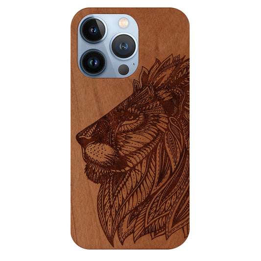 Lion Eden Case made with Cherry Wood for the iPhone 15 Pro with MagSafe