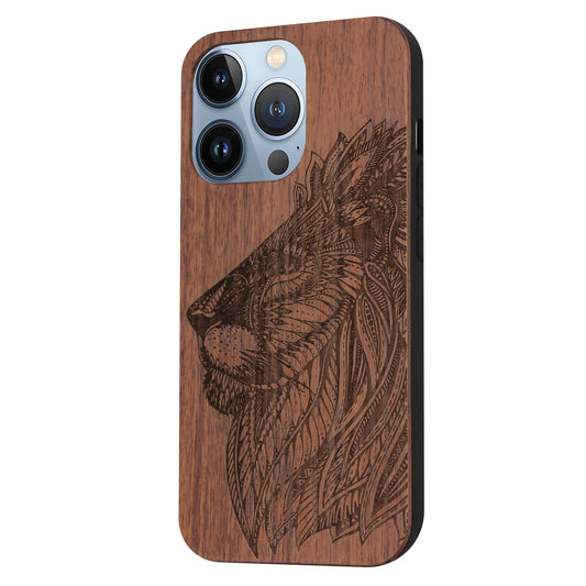 Lion Eden Case made with Walnut Wood for the iPhone 15 Pro with MagSafe
