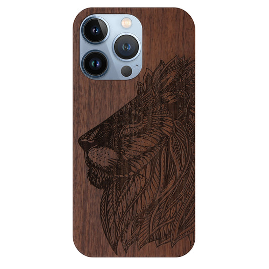Lion Eden Case made with Walnut Wood for the iPhone 15 Pro with MagSafe