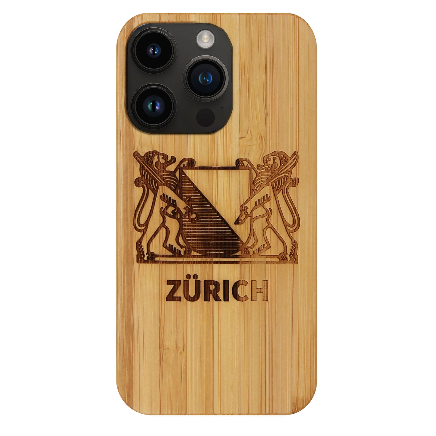 Zürich Wappen Eden Case aus Bambus für das iPhone 14 Pro Max