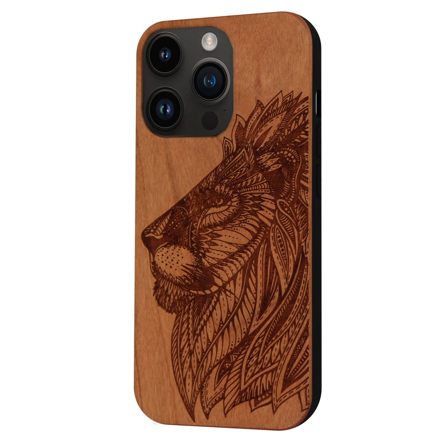 Löwe Eden Case aus Kirschholz für das iPhone 15 Pro