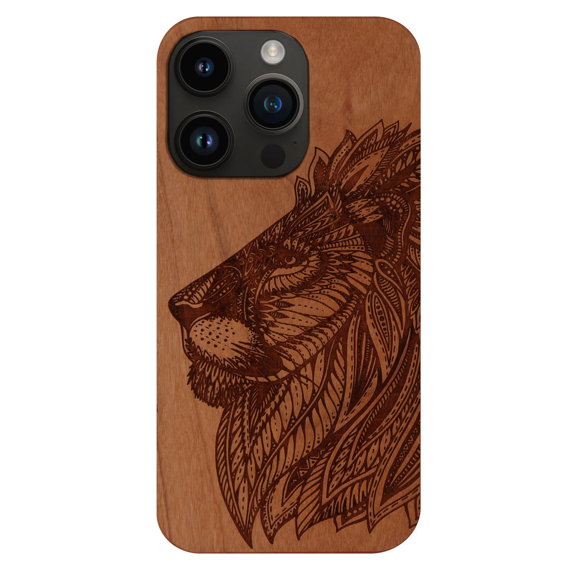 Löwe Eden Case aus Kirschholz für das iPhone 14 Pro Max