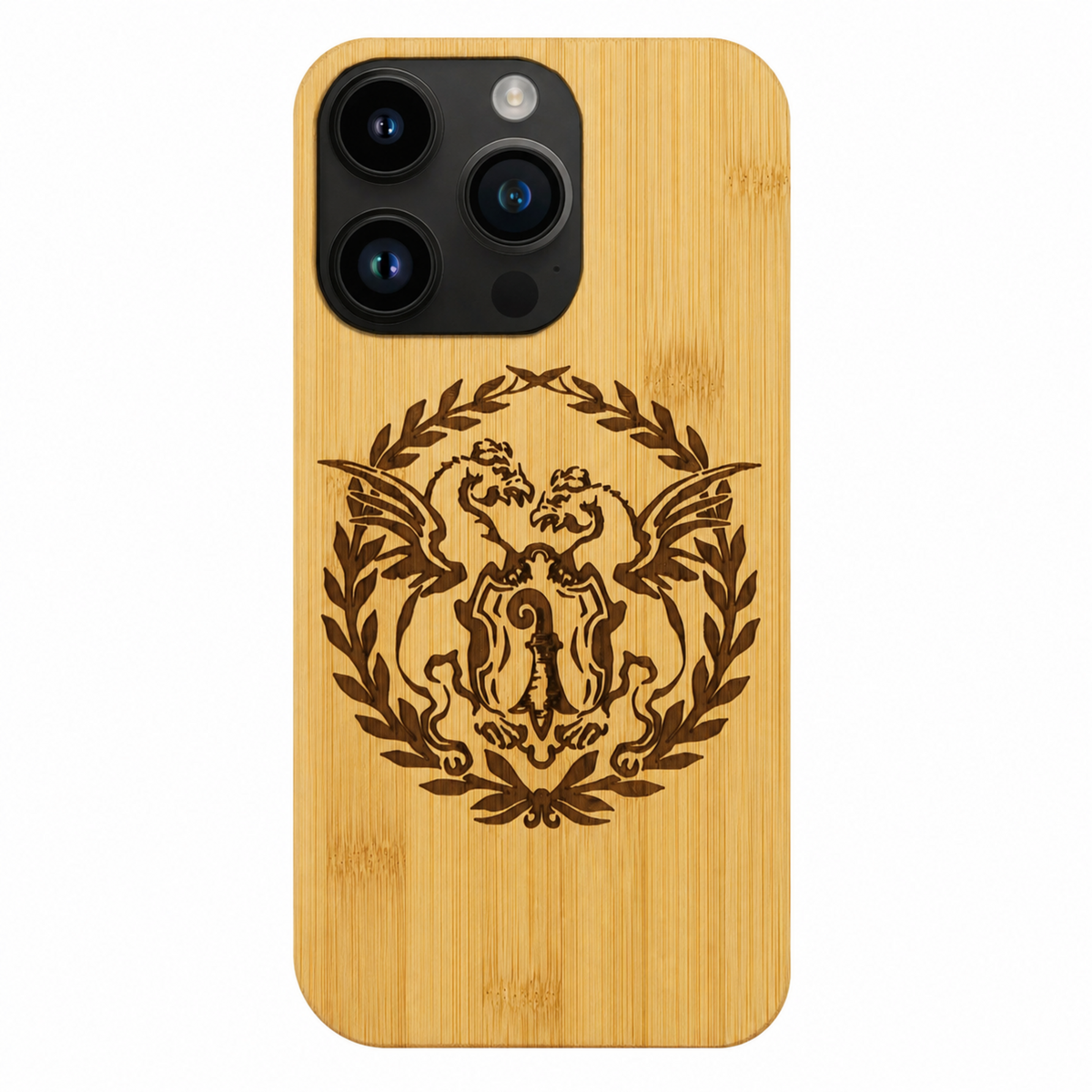 Basilisk Eden Case aus Bambus für das iPhone 14 Pro Max – Vorderansicht