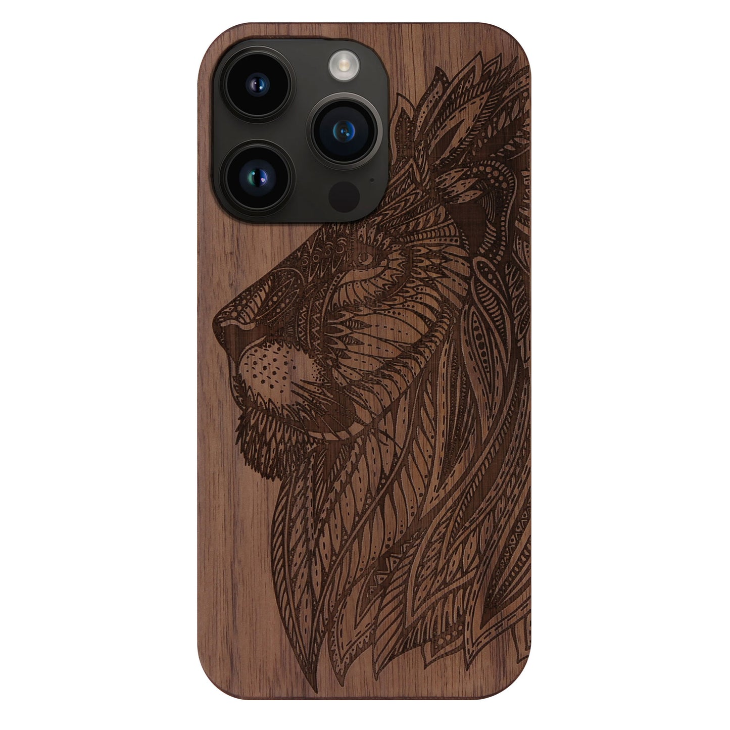 Löwe Eden Case aus Nussbaumholz für das iPhone 14 Pro Max