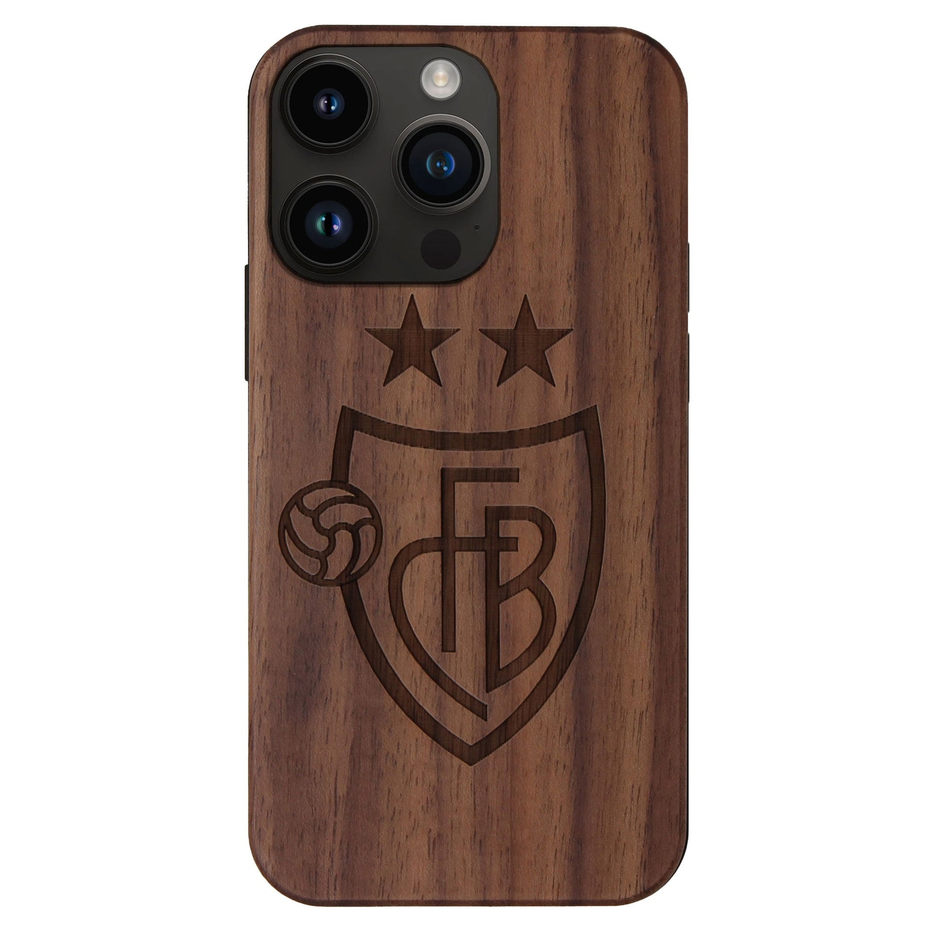 FC Basel Eden Case aus Nussbaumholz für das iPhone 15 Pro Max
