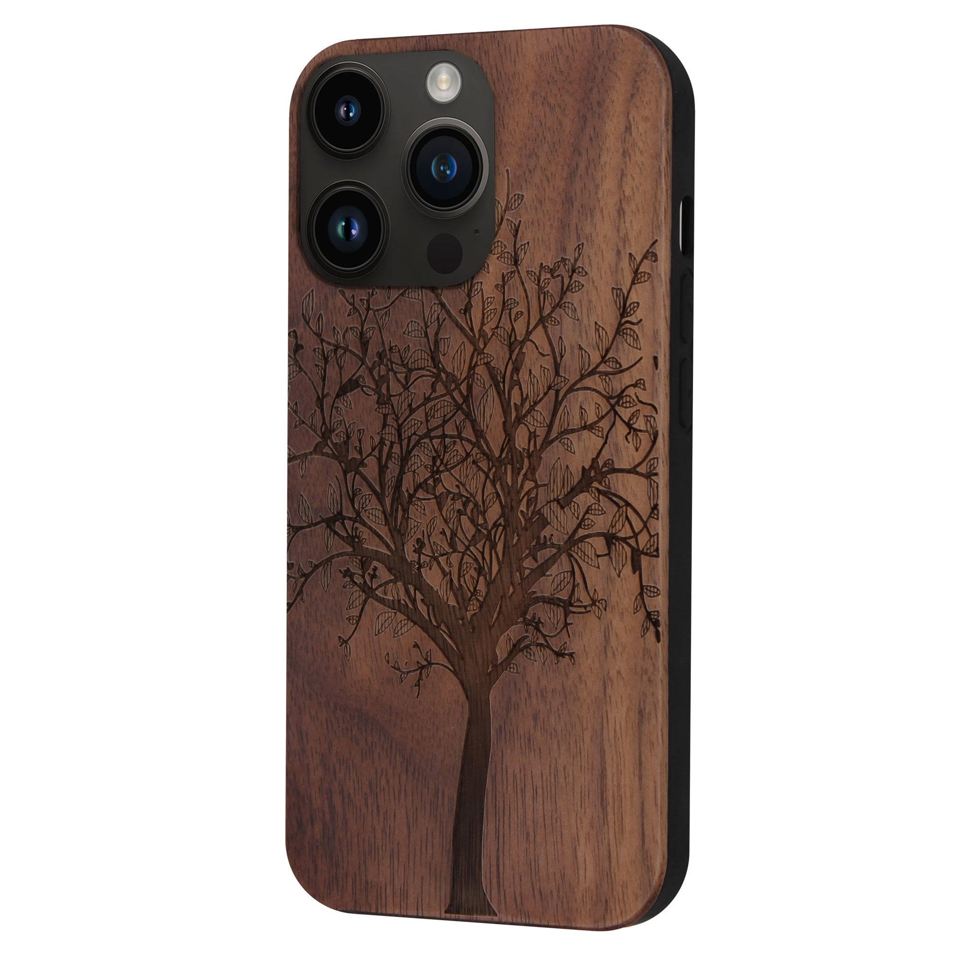 Lebensbaum Eden Case aus Nussbaumholz für das iPhone 15 Pro