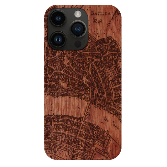 Basel Merian Eden case made of rosewood for the iPhone 15 Pro with MagSafe