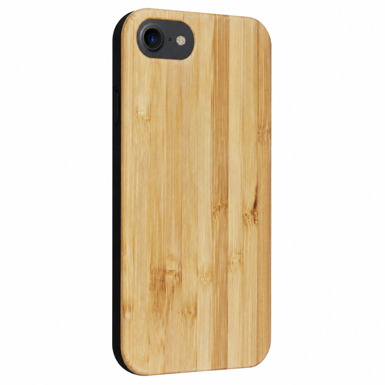 Eden Case aus Bambus für das iPhone 6/6S/7/8/SE 2020/SE 2022 – schräge Gegenansicht