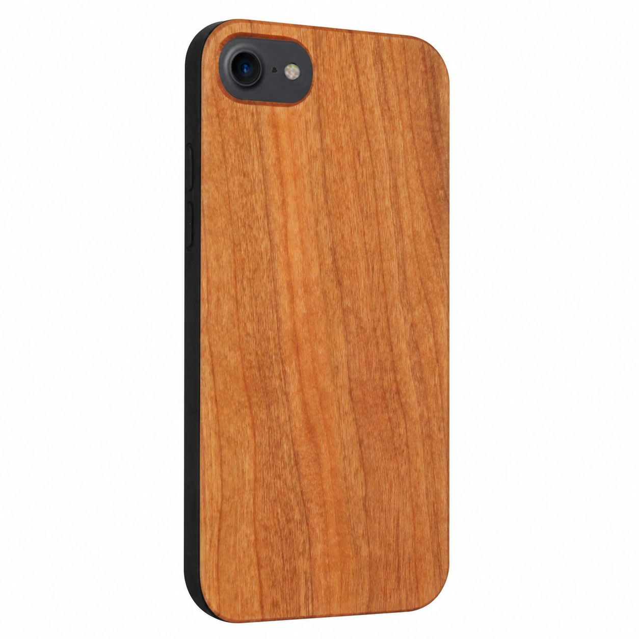 Eden Case aus Kirschholz für das iPhone 6/6S/7/8/SE 2020/SE 2022 – schräge Gegenansicht
