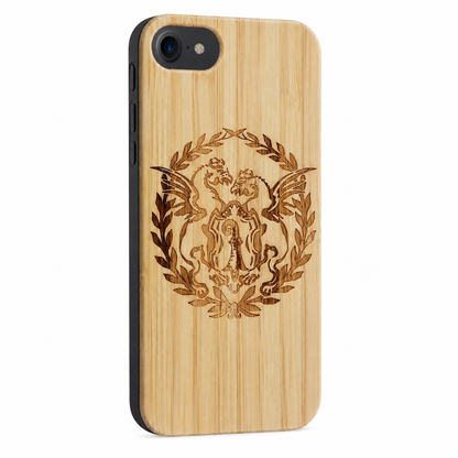 Basilisk Eden Case aus Bambus für das iPhone 6/6S/7/8/SE 2020/SE 2022 – schräge Gegenansicht