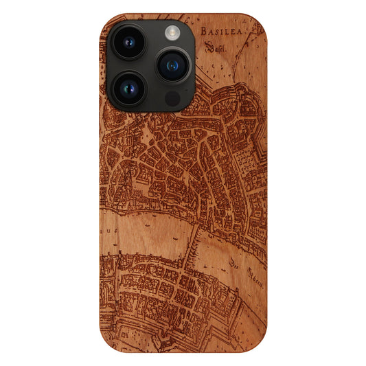 Basel Merian Eden case made of cherry wood for the iPhone 15 Pro Max with MagSafe