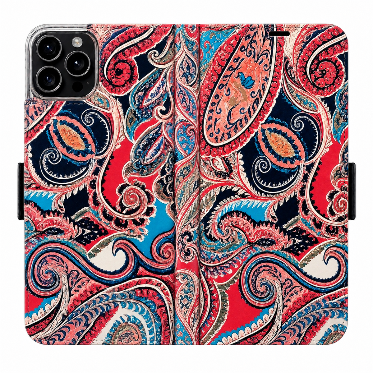 Paisley Victor Case für iPhone 16 Pro Max – vollständig geöffnete Außenansicht