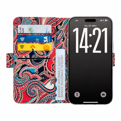 Paisley Victor Case für iPhone 16 Pro Max – Innenansicht mit Kartenfächern