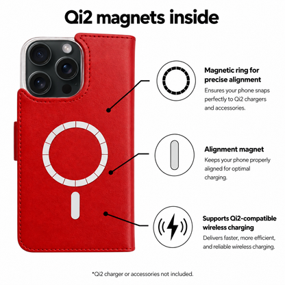 Rot Victor Case für iPhone 16 Pro Max – Qi2 Magnete
