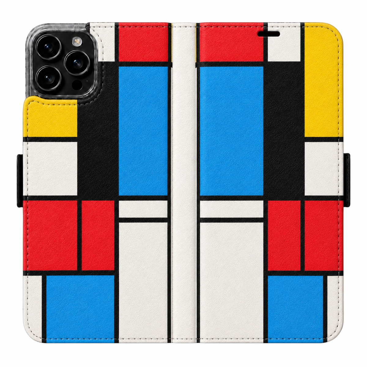 Mondrian Victor Case für iPhone 16 Pro – vollständig geöffnete Außenansicht