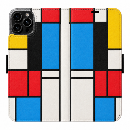Mondrian Victor Case für iPhone 16 Pro – vollständig geöffnete Außenansicht