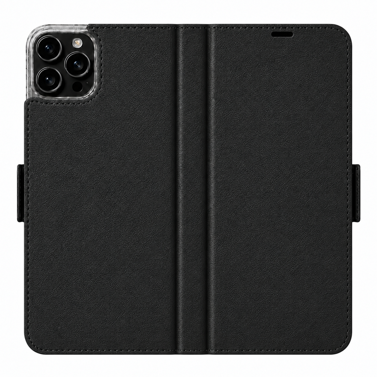 Schwarz Victor Case für iPhone 16 Pro – vollständig geöffnete Außenansicht