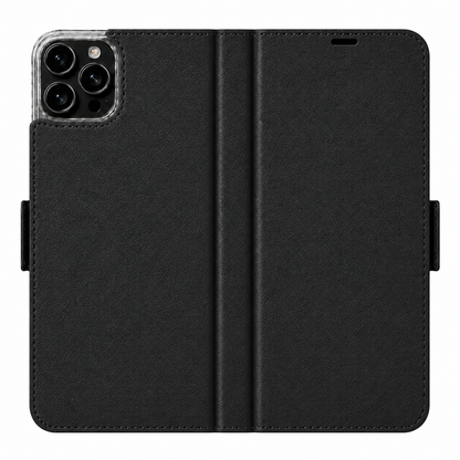 Schwarz Victor Case für iPhone 16 Pro – vollständig geöffnete Außenansicht