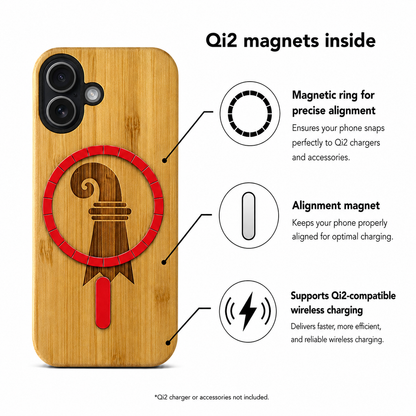 Baslerstab Eden Case aus Bambus für das iPhone 17 – Qi2-Magnete und kabelloses Laden