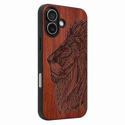 Löwen Eden Case aus Roseholz für das iPhone 17 mit MagSafe – Camera-Control-Ansicht