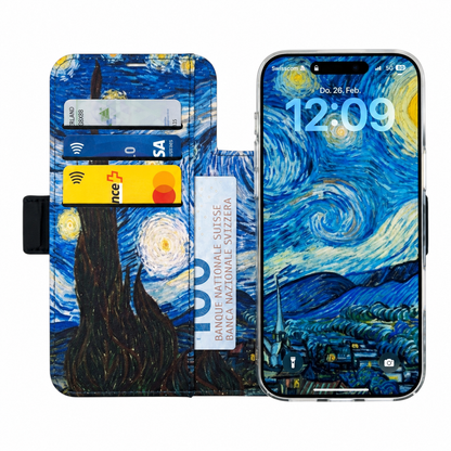 Van Gogh Sternennacht Victor Case für iPhone 17 – Innenansicht mit Karten
