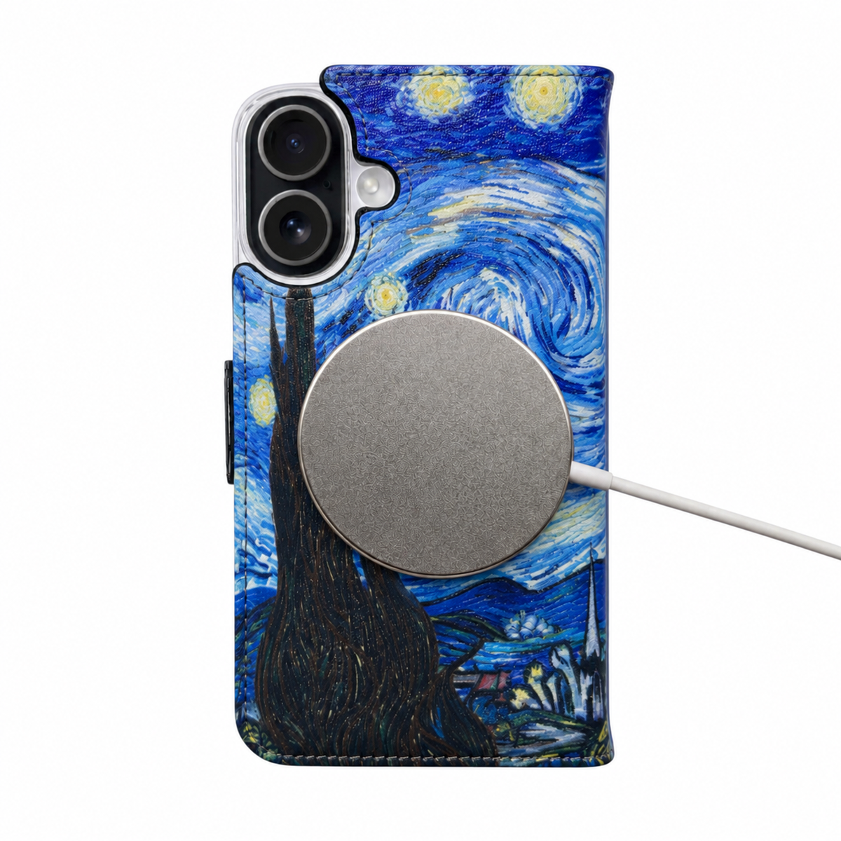 Van Gogh Sternennacht Victor Case für iPhone 17 – MagSafe-Ladeansicht