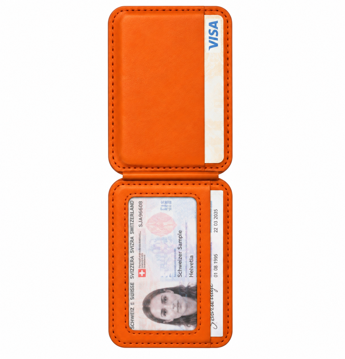 Magnetischer Kartenhalter Orange