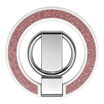 Magnetischer Ring Phone Stand – Weiss – Glitzer Rosa – Vorderansicht