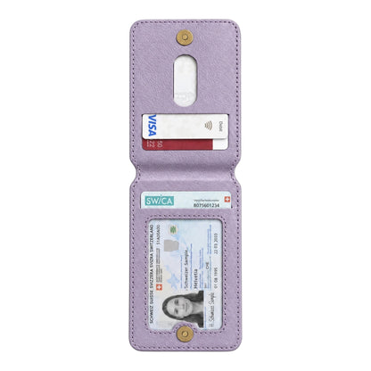 MagSafe Magnetic Zipper Wallet Lila – offene Innenansicht mit Kartenfächern