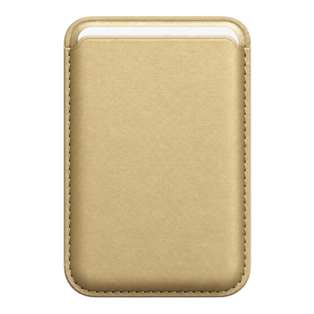 MagSafe Kartenetui aus Kunstleder in Gold – Vorderseite