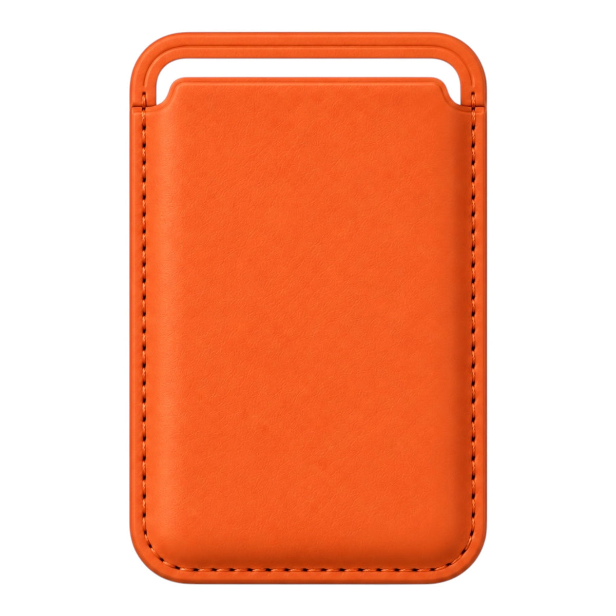MagSafe Kartenetui aus Kunstleder in Orange – Vorderseite