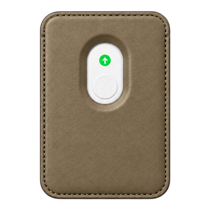 MagSafe Kartenetui aus Kunstleder in Taupe – Rückseite