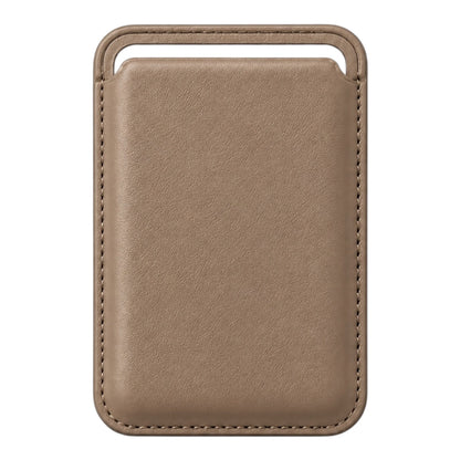 MagSafe Kartenetui aus Kunstleder in Taupe – Vorderseite