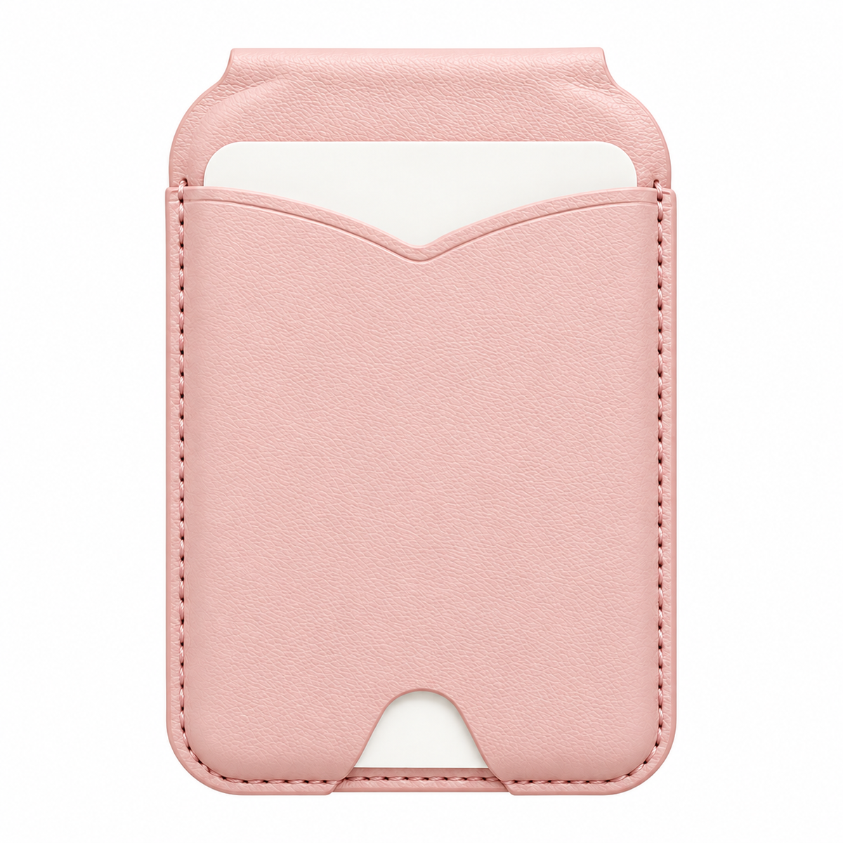 MagSafe Kartenhalter mit Spiegel in Rosa – Vorderansicht