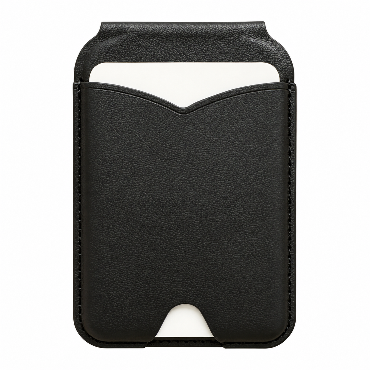 MagSafe Kartenhalter mit Spiegel in Schwarz – Vorderansicht