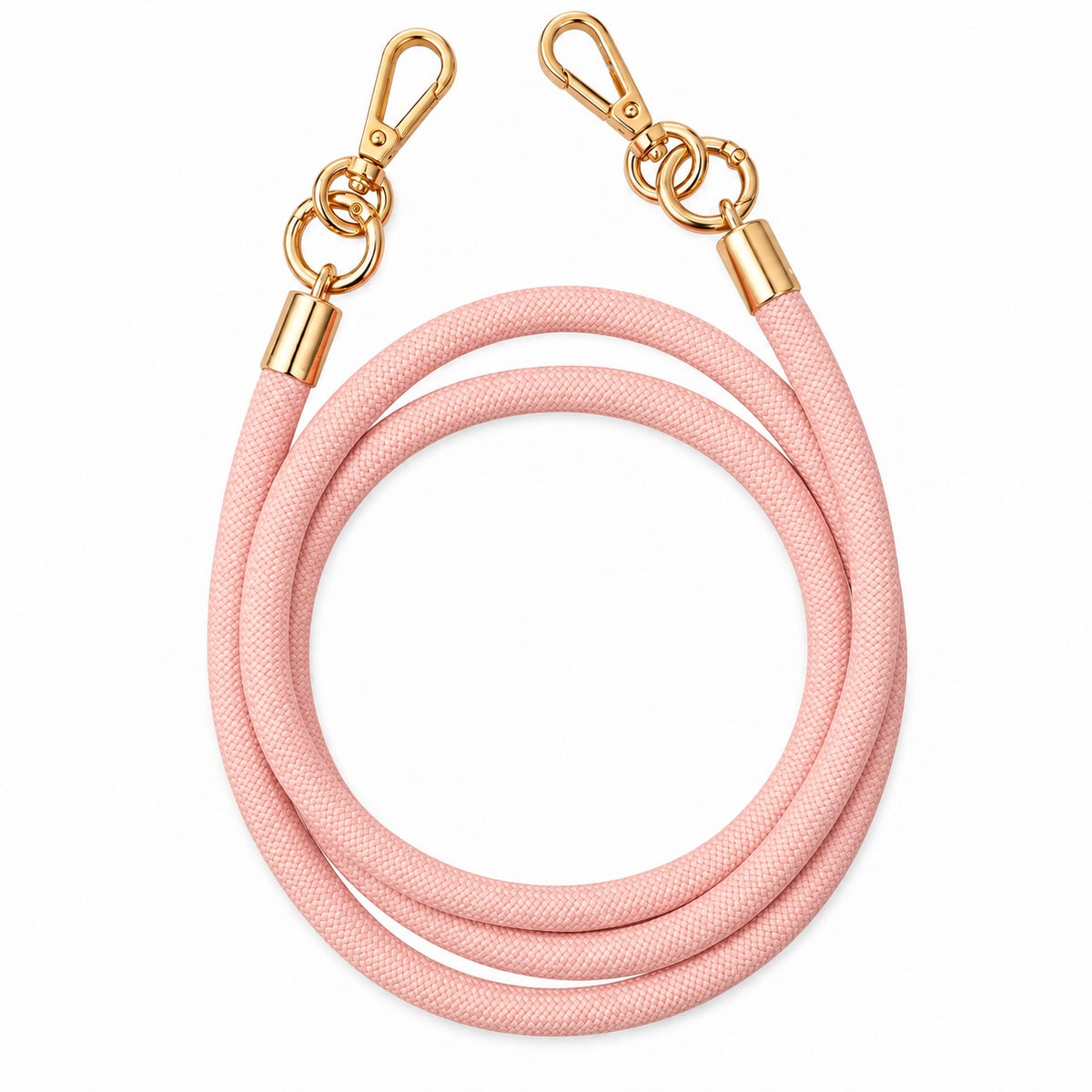 Handykette Rosa – 8 mm, 2 goldene Haken, ohne Adapter