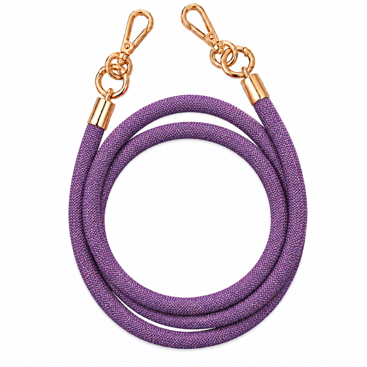 Handykette Violett – 8 mm, 2 goldene Haken, ohne Adapter