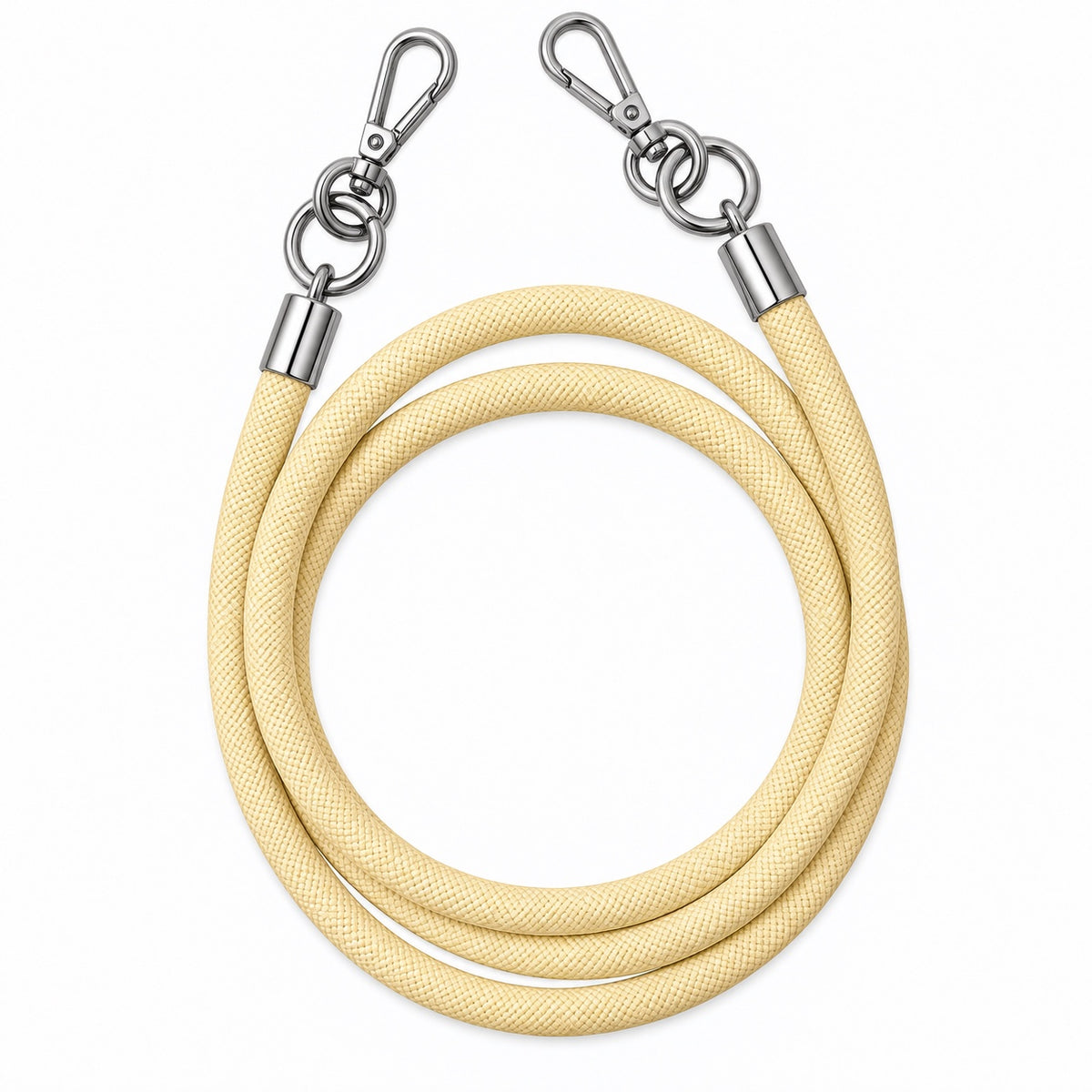 Handykette Hellgelb – 8 mm, 2 silberne Haken, ohne Adapter