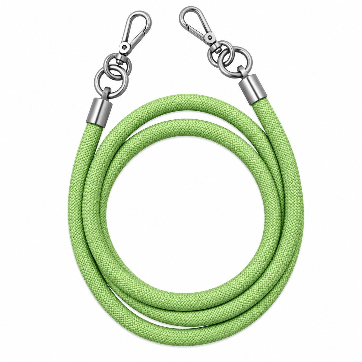 Handykette Hellgrün – 8 mm, 2 silberne Haken, ohne Adapter