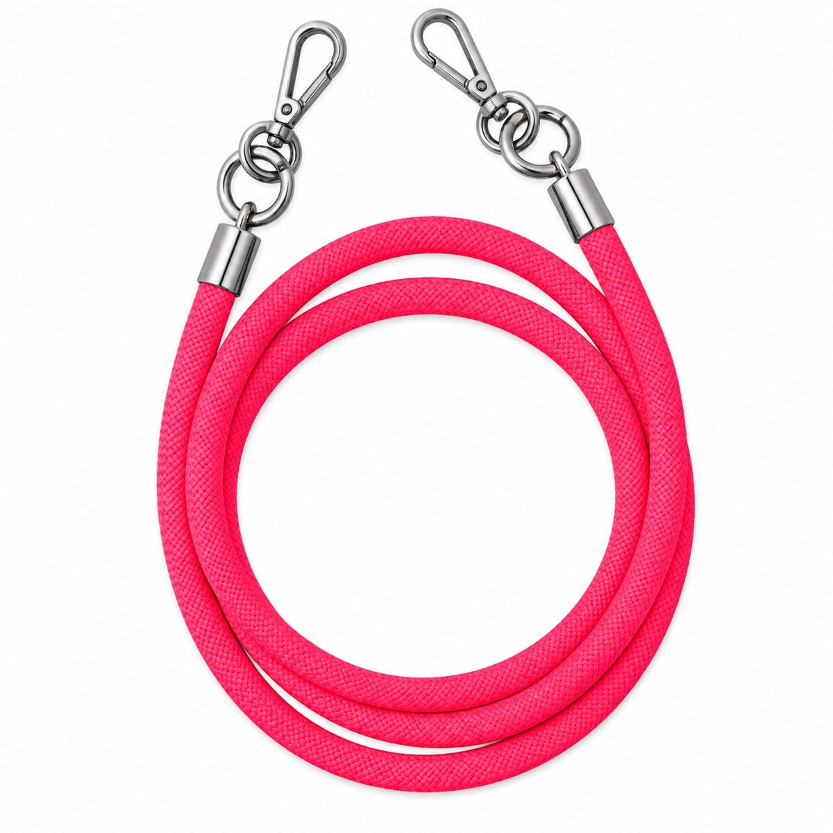 Handykette Neonpink – 8 mm, 2 silberne Haken, ohne Adapter
