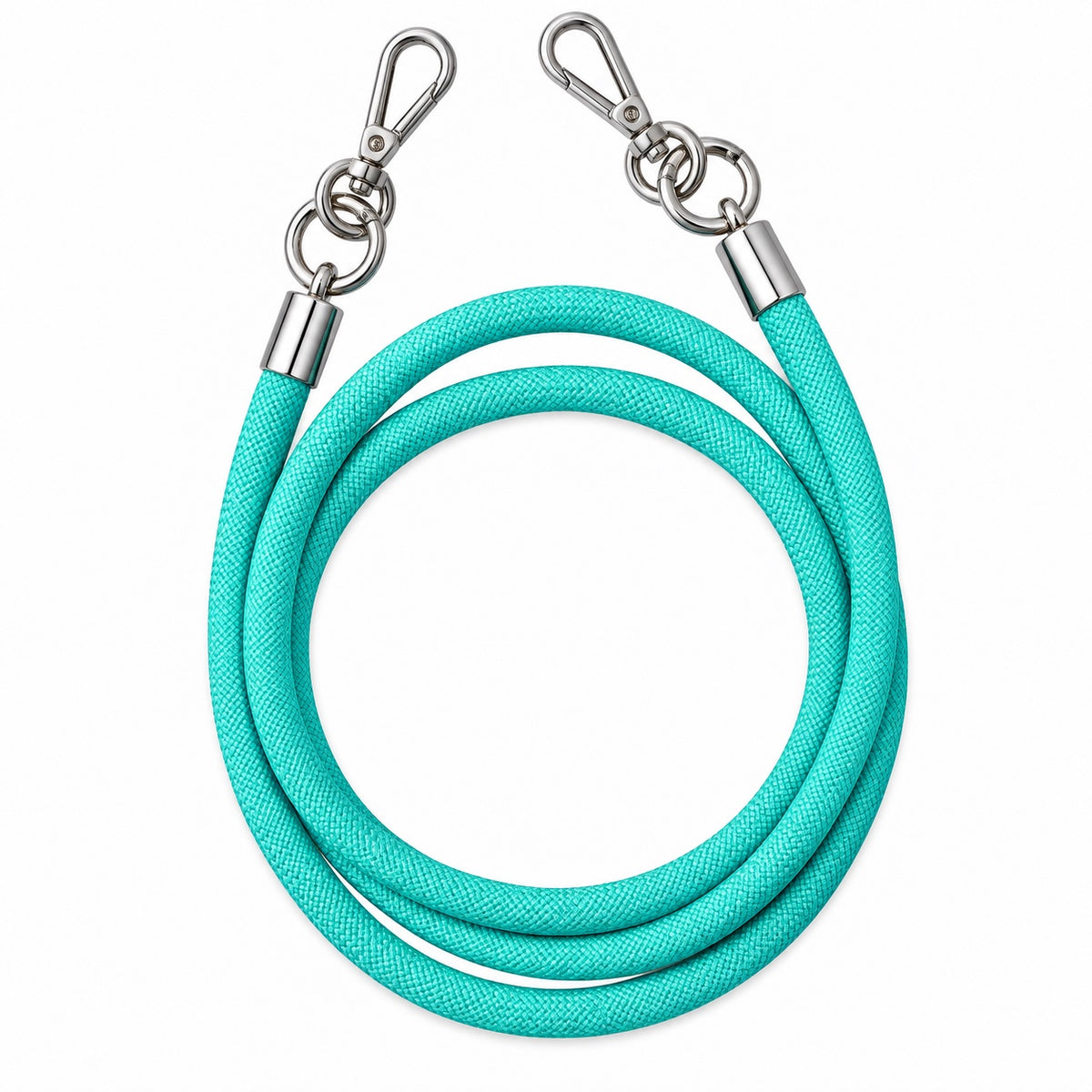Handykette Türkis – 8 mm, 2 silberne Haken, ohne Adapter