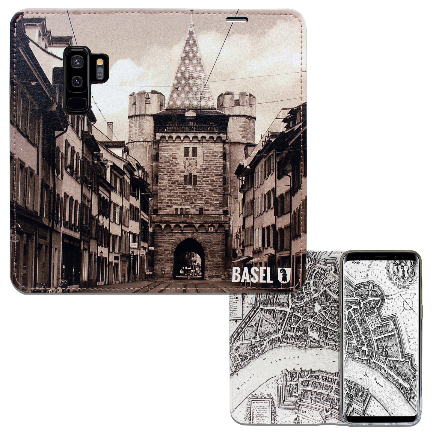 Basel City Spalentor Panorama Case für das Samsung Galaxy S9 Plus