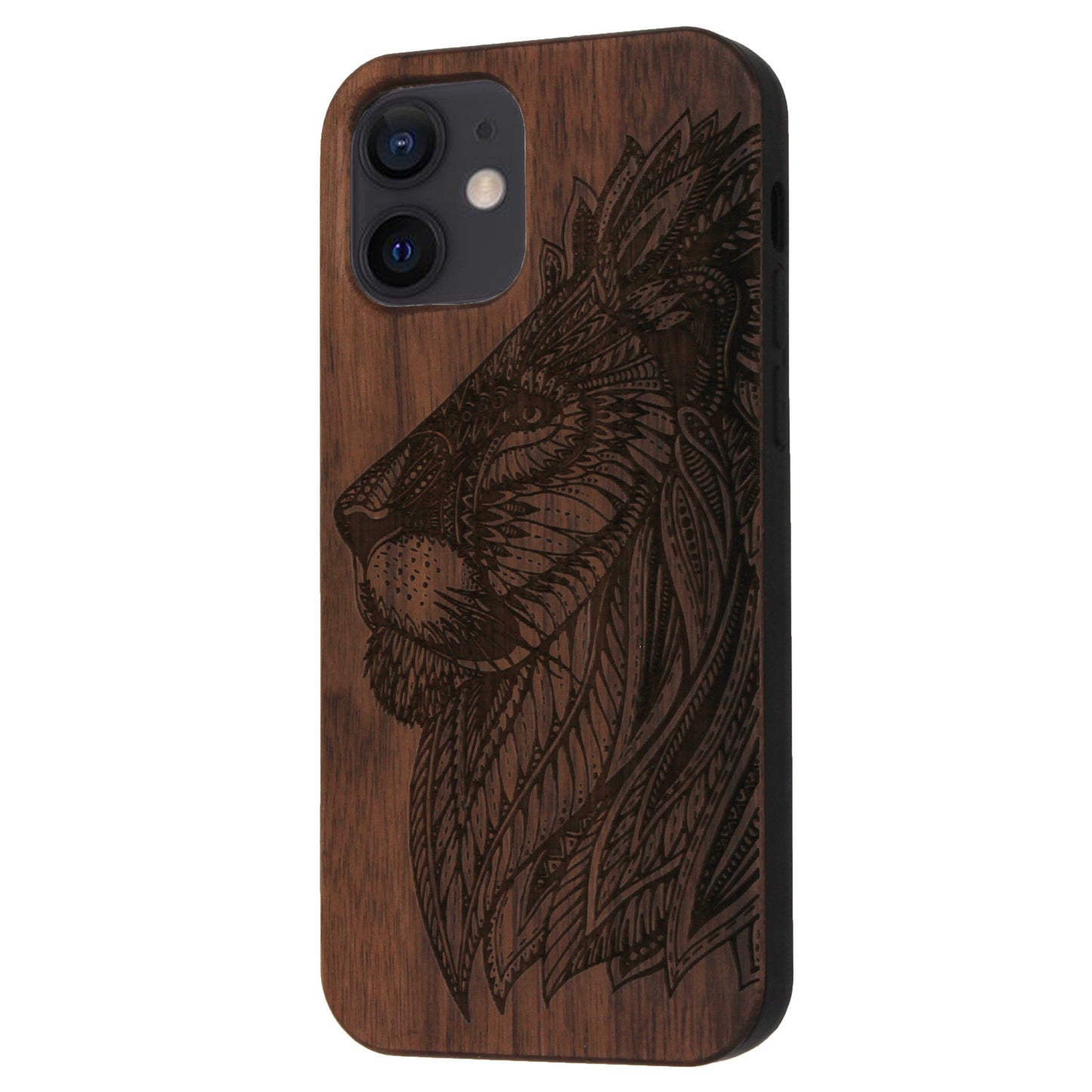 Lion Eden Case made with Walnut Wood for the iPhone 12 Mini
