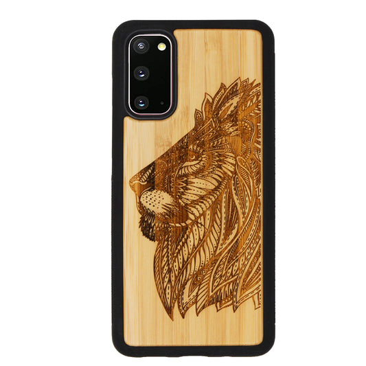 Löwen Eden Case aus Bambus für das Samsung Galaxy S20