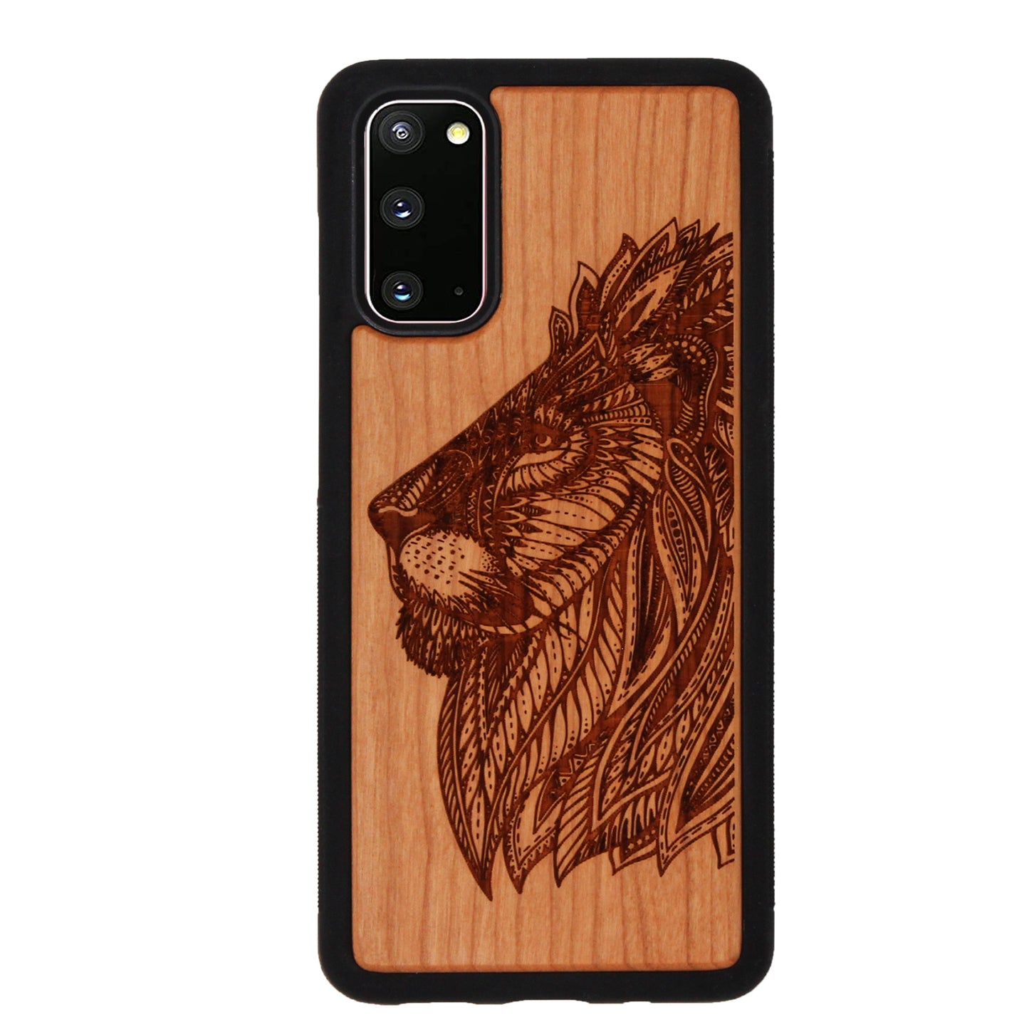 Löwen Eden Case aus Kirschholz für das Samsung Galaxy S20