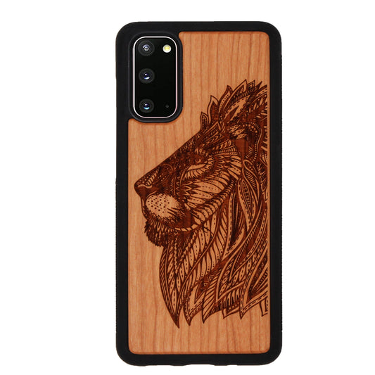 Löwen Eden Case aus Kirschholz für das Samsung Galaxy S20