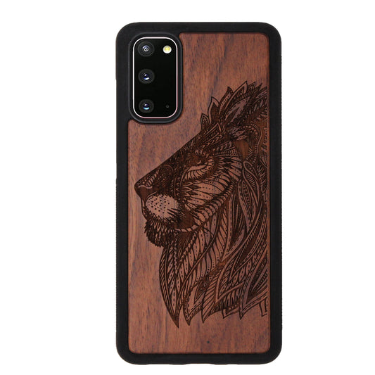 Löwen Eden Case aus Nussholz für das Samsung Galaxy S20