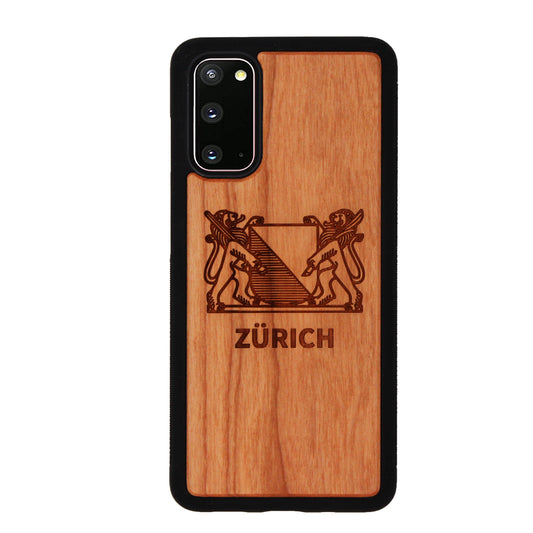 Zürich Wappen Eden Case aus Kirschholz für das Samsung Galaxy S20
